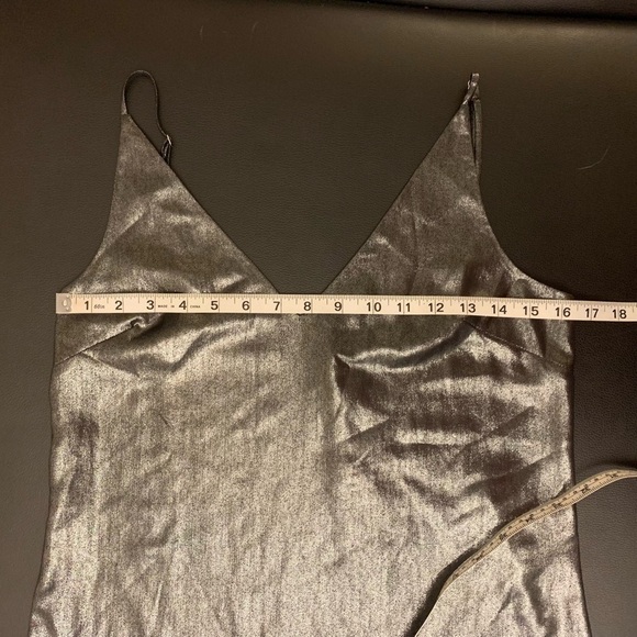 L’Agence Gabriella Camisole Metallic Silver Black Tank XS NWT - Picture 7 of 10